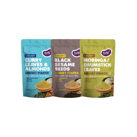 Pack of 3 - Chutney Powder Combo (Curry Leaves, Black Sesame, Moringa)