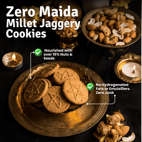Diwali Swaad - Jowar Choco Chip Laddoos & Millet Cookies