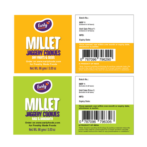 Pack of 4 - Chota Millet Jaggery Cookies