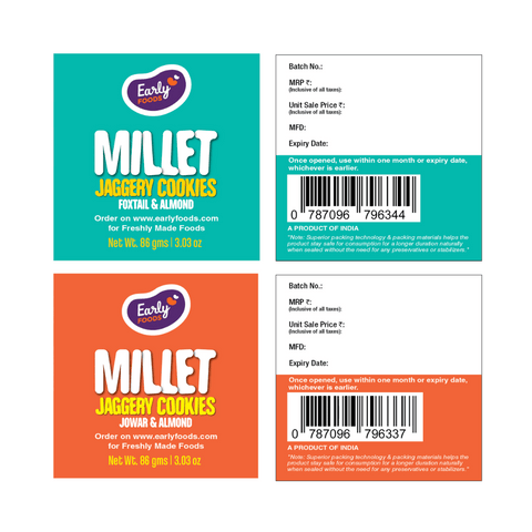 Pack of 6 - Chota Millet Jaggery Cookies
