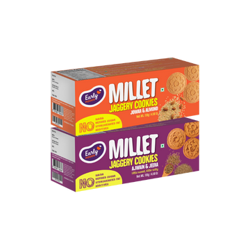 Pack of 2 - Ajwain, Jowar Jaggery Cookies