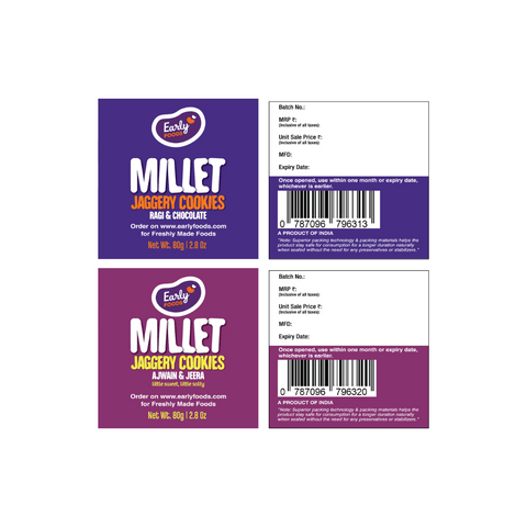 Pack of 4 - Chota Millet Jaggery Cookies