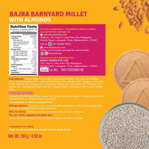 Bajra, Barnyard Millet Jaggery Cookies