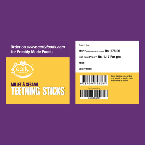 Pack of 2 - Millet Sesame Teething Sticks