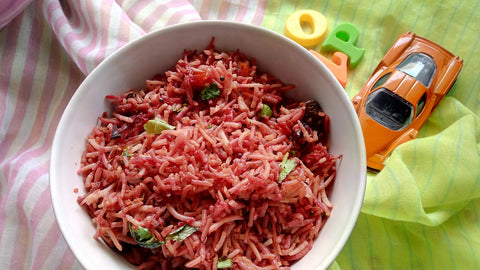 Beetroot Rice - Iron rich Lunch Box Idea!