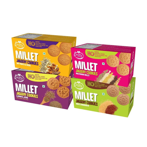 Gift Combo - Pack of 4 Mini Millet Jaggery Cookies