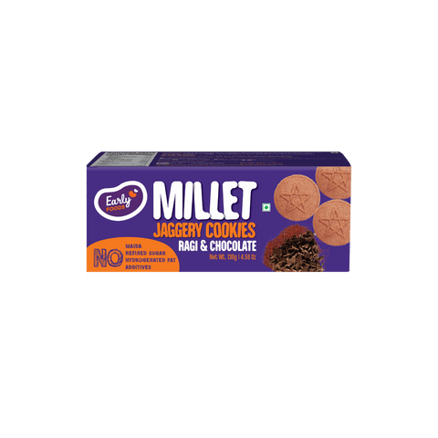 Ragi and Choco Jaggery Cookies
