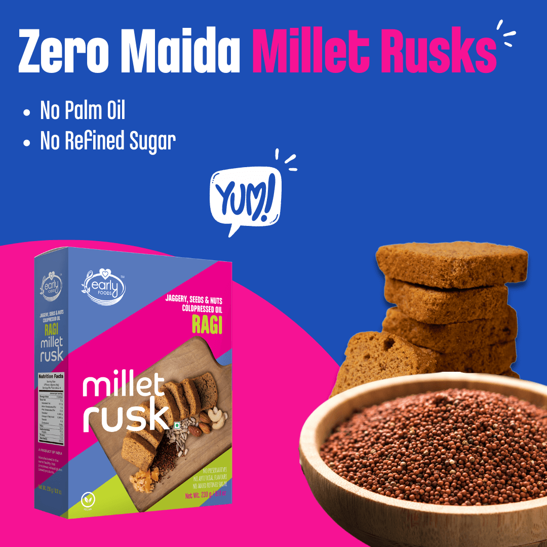 Millet Rusk Buy Baby Snacks | Ragi Millet Rusk | Early Foods