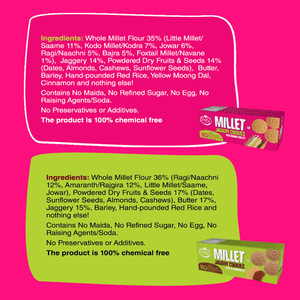 Assorted Pack of 2 - Multigrain Millet & Ragi Amaranth Jaggery Cookies