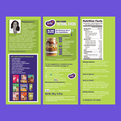 Pack of 2 - Ragi Sesame Teething Sticks