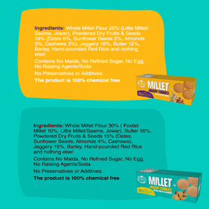 Assorted Pack of 2 - Foxtail Almond & Dry Fruit Jaggery Cookies