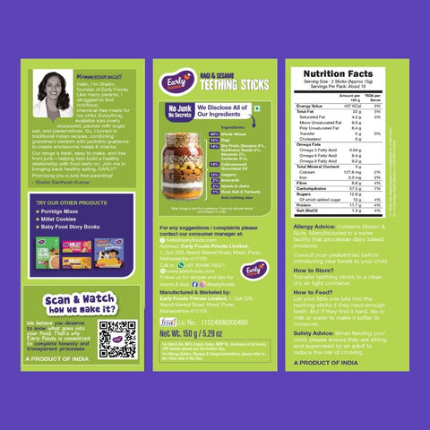Ragi & Sesame Teething Sticks