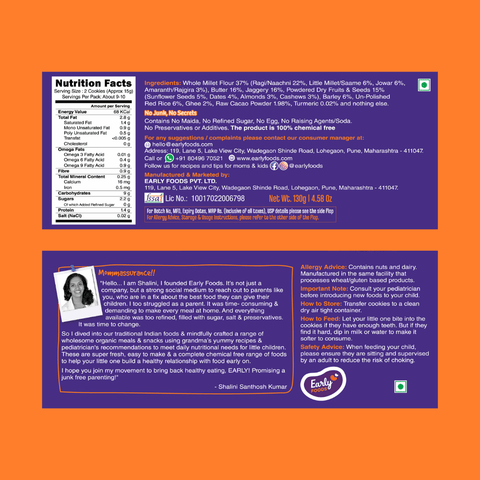 Pack of 2 - Ajwain, Ragi Choco Jaggery Cookies