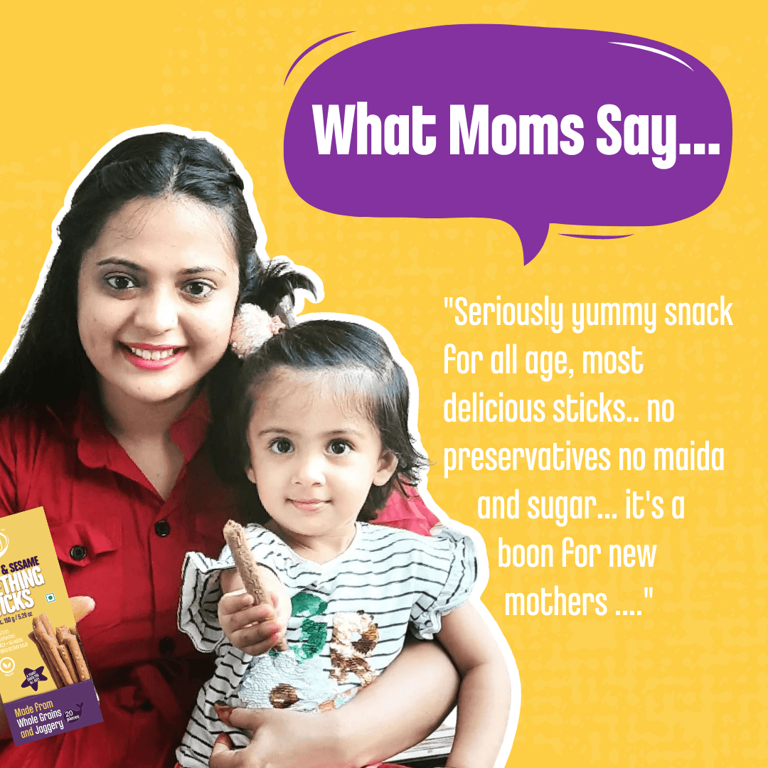 Tots & Moms Teething Sticks made with Jaggery for Babies, 12Months+, Pack of 3-150g each