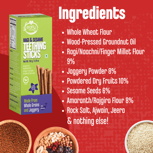 Pack of 3 - Whole Wheat, Ragi & Millets Teething Sticks