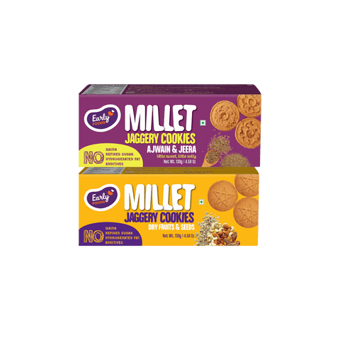 Pack of 2 - Ajwain, Dry Fruits Jaggery Cookies