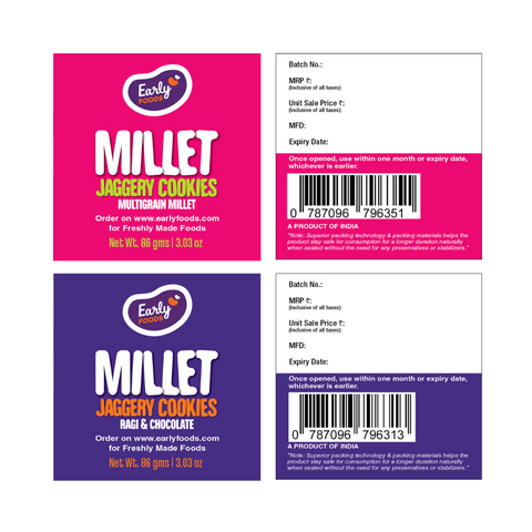 Pack of 4 - Chota Millet Jaggery Cookies