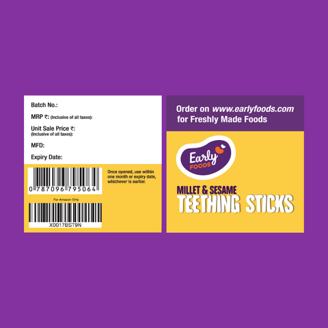 Pack of 2 - Millet Sesame Teething Sticks