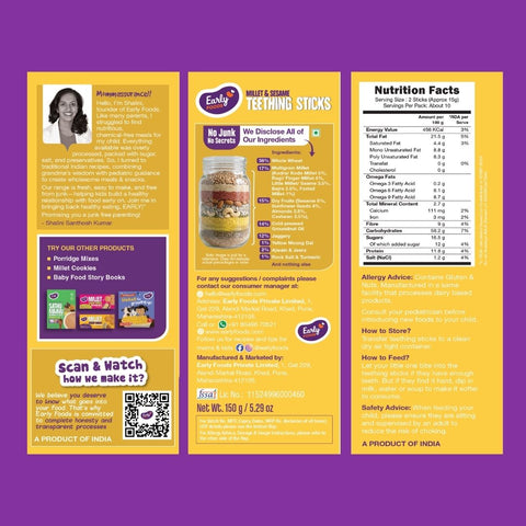 Millet & Sesame Teething Sticks