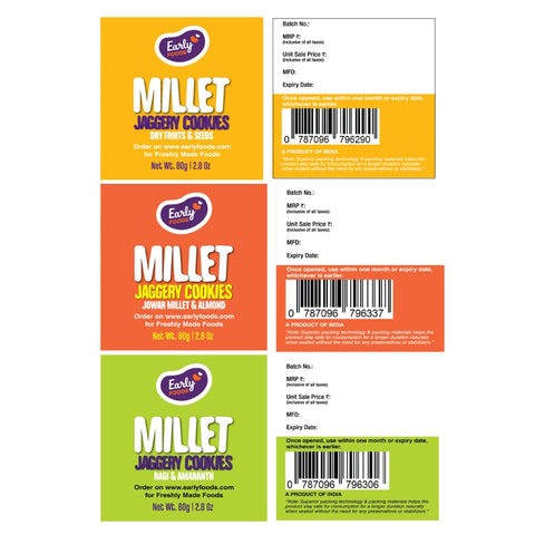 Pack of 6 - Chota Millet Jaggery Cookies