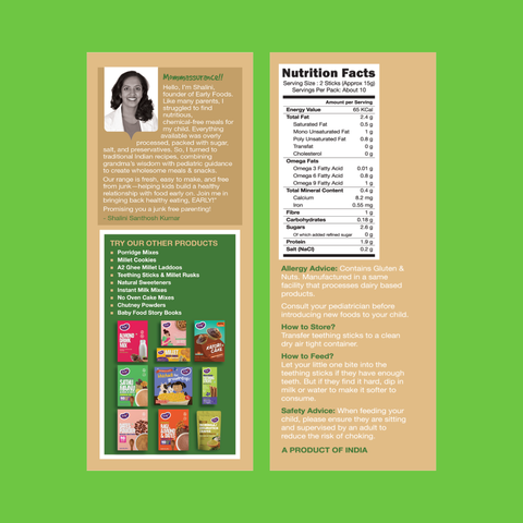 Pack of 3 - Whole Wheat, Ragi & Millets Teething Sticks