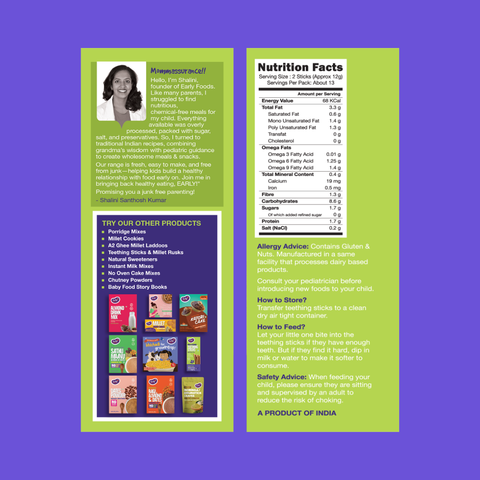 Pack of 3 - Whole Wheat, Ragi & Millets Teething Sticks