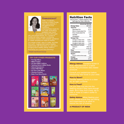 Pack of 3 - Whole Wheat, Ragi & Millets Teething Sticks