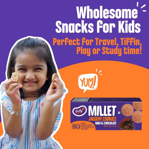 Ragi and Choco Jaggery Cookies