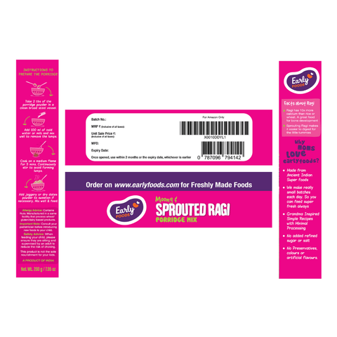 Sprouted Ragi Porridge Mix(Plain)