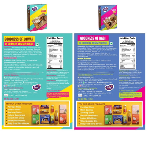 Pack of 4 - Millet & Whole Wheat Rusks