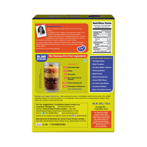 Sprouted Ragi Carrot Porridge Mix