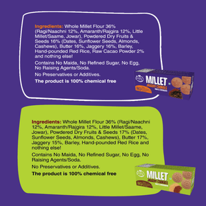 Assorted Pack of 2 - Ragi Amaranth & Ragi Choco Jaggery Cookies