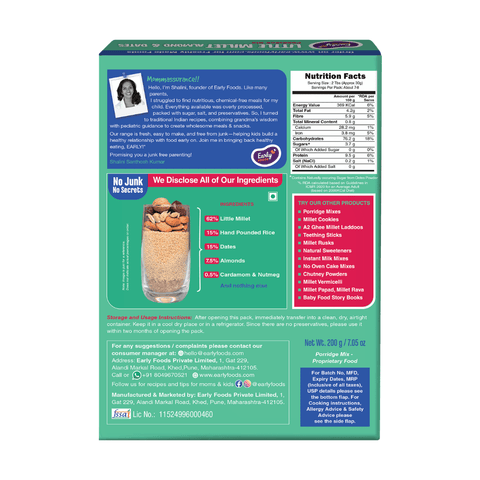 Little Millet Almond & Dates Porridge Mix