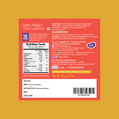 Small Pack - Sathu Badam Desi Ghee Laddoos
