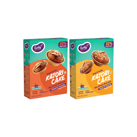 Pack of 2- Almond Choco & Jowar Sesame Katori Cake Mix