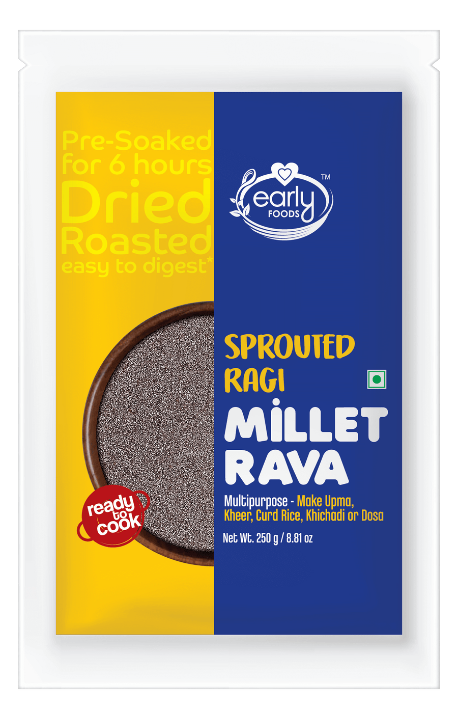 Pack of 3 - Millet Rava (Sprouted Ragi, Jowar & Little Millet Rava)