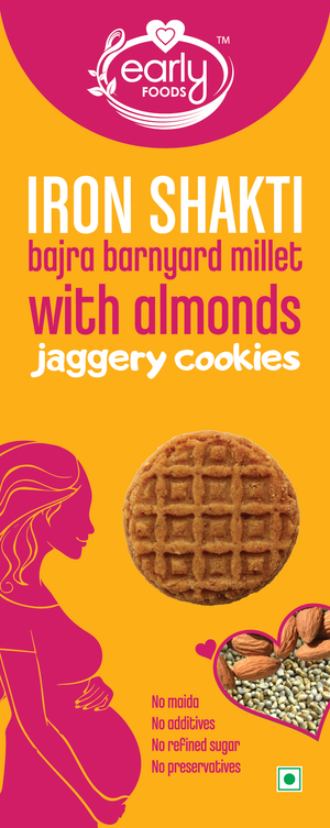 Bajra & Barnyard Millet Cookies with Almonds, Pregnancy & Breast-Feeding Snack